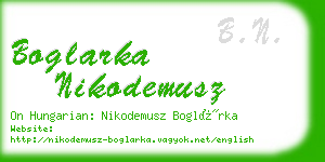 boglarka nikodemusz business card